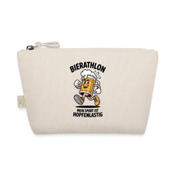 Bierathlon fun motif with running beer - Organic Pouch - nature - Front