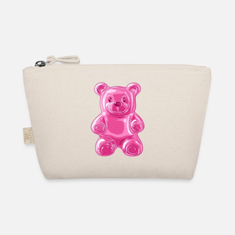 Pink Glitzer Bär - Bio-Täschchen - Natur