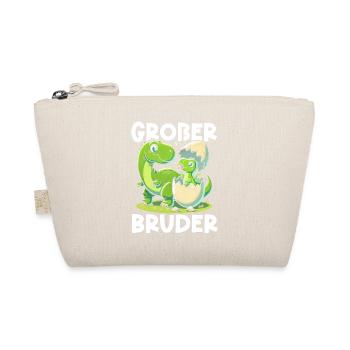 Großer Bruder Dinosaurier Dino Geschwister Motiv - Bio-Täschchen - Natur - Vorne