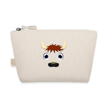 Cute Cartoon Bison Face Buffalo Blue Eyes Wildlife - Organic Pouch - nature - Front