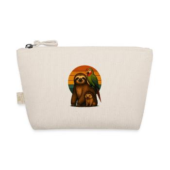 Sloth Parrot Hedgehog - Organic Pouch - nature - Front