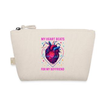 Heart Saying Friend, Neon Love Anatomy - Organic Pouch - nature - Front