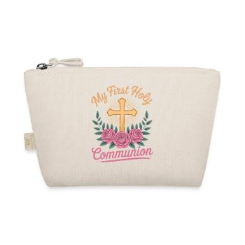 First Holy Communion Cross Roses - Organic Pouch - nature - Front