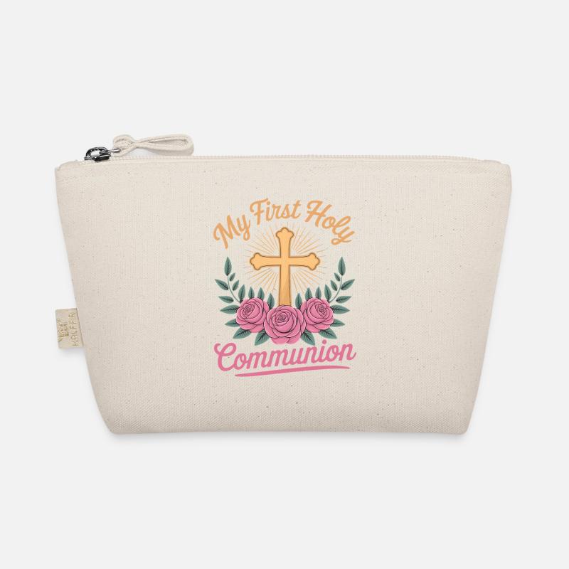 First Holy Communion Cross Roses Organic Pouch