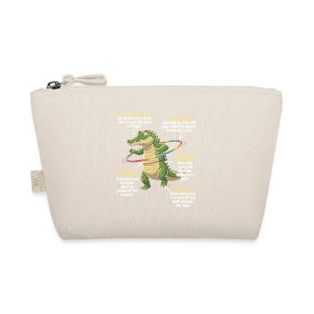 Cartoon Alligator with Rainbow Hoop - Organic Pouch - nature - Front