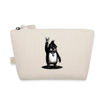 Rock Penguin With Metal Hand Sign - Organic Pouch - nature - Front