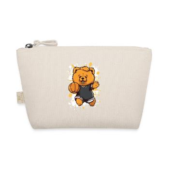 Little Bear with Basketball - Organic Pouch - nature - Front