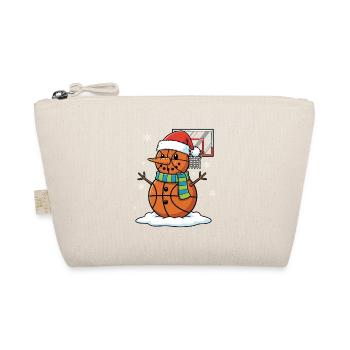 Basketball Snowman Xmas Graphic for Bball Fans Kid - Organic Pouch - nature - Front