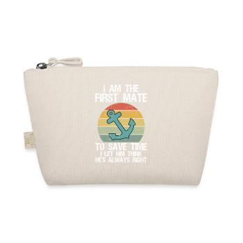 Funny First Mate for Men Women Pontoon Boat Cap - Organic Pouch - nature - Front