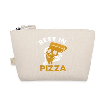 Rest in Pizza Skull Slice Funny Food Design - Organic Pouch - nature - Front