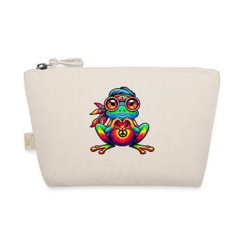 Hippie Frosch 70er Jahre 1970er 60er Jahre Party - Bio-Täschchen - Natur - Vorne