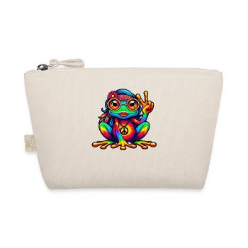 Hippie Frosch 70er Jahre 1970er 60er Jahre Party - Bio-Täschchen - Natur - Vorne