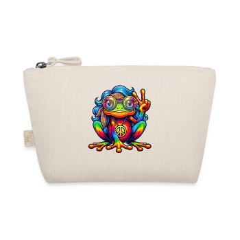 Hippie Frosch 70er Jahre 1970er 60er Jahre Party - Bio-Täschchen - Natur - Vorne