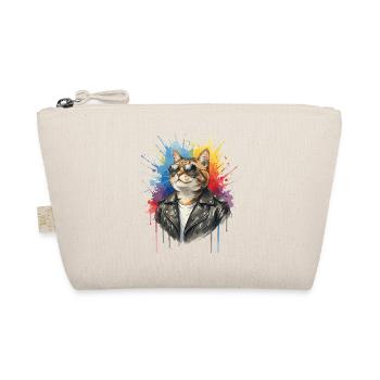 Cat with Sunglasses, Cool Cat - Organic Pouch - nature - Front