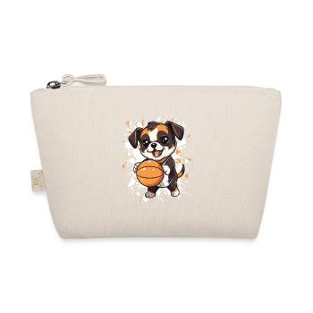 Basketball Puppy Game Fun - Organic Pouch - nature - Front