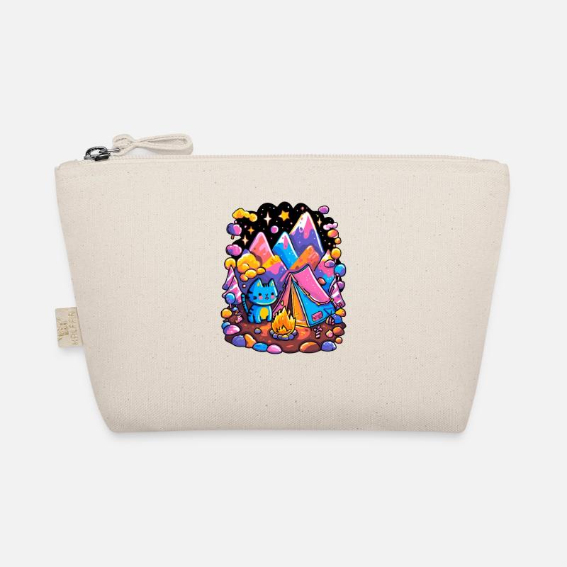 Glowing Mountains Cat Camping Magic Organic Pouch