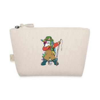 Dabbing Unicorn Fisherman Funny Fishing Sport Gift - Organic Pouch - nature - Front