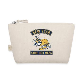 New Year Same Hot Mess Funny Raccoon Design - Organic Pouch - nature - Front