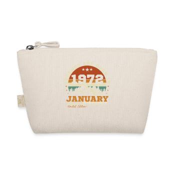 January 1972 Vintage Retro Birthday Gift - Organic Pouch - nature - Front
