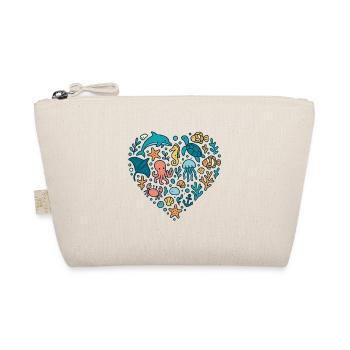 meerestiere herz design, ocean lover liebe - Bio-Täschchen - Natur - Vorne