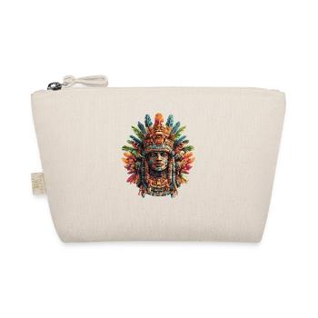 Aztec mask with colorful feathers - Organic Pouch - nature - Front