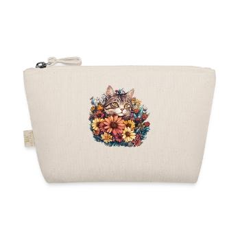 Chat dans une couronne de fleurs - Trousse biologique - nature - Devant