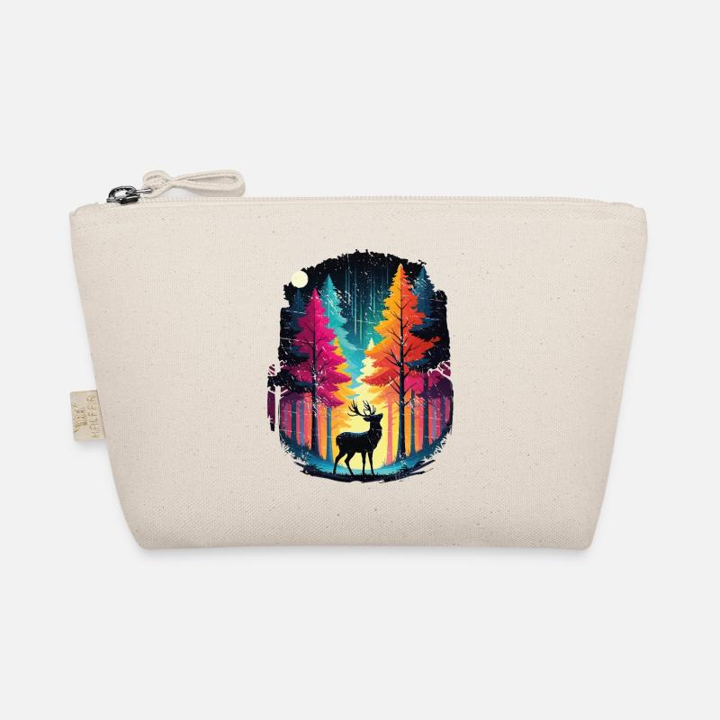 Rainbow forest and luminous deer Organic Pouch