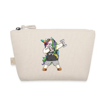 Dabbing Bodybuilder Unicorn Gym Fitness Workout - Organic Pouch - nature - Front