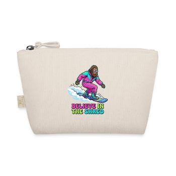 Believe In The Shred! Bigfoot Snowboarder - Organic Pouch - nature - Front