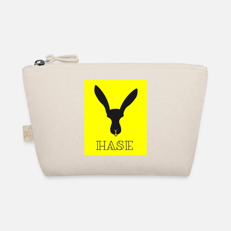 Hase Silhouette Gelb Kontrast Bio-Täschchen