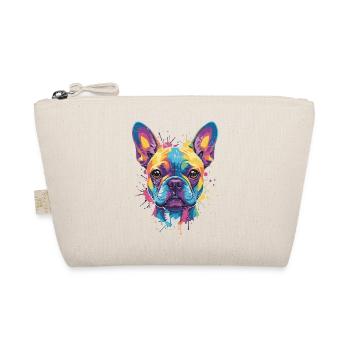 Multicolor Bulldog Dog Pop Art - Organic Pouch - nature - Front