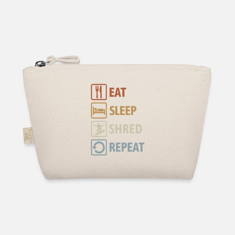 Eat Sleep Shred Repeat - Snowboarding Organic Pouch