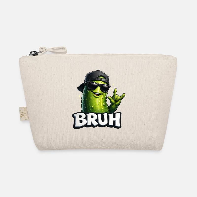 Gurken-Meme BRUH mit Sonnenbrille Bio-Täschchen