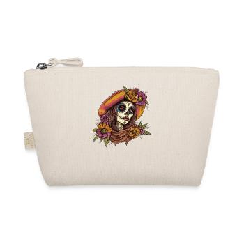 Dia de Muertos Flower Hat Portrait - Organic Pouch - nature - Front