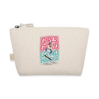 Girls Skate Grind Harder Saying Design - Organic Pouch - nature - Front