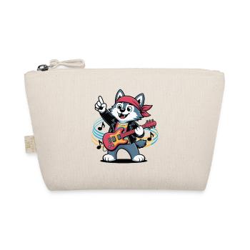 Rockwolf mit rotem Bandana - Bio-Täschchen - Natur - Vorne