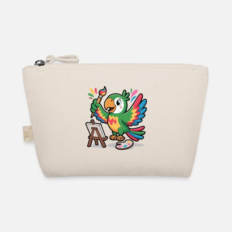 Perroquet coloré avec un pinceau Trousse biologique