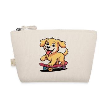Skateboard Hund Cartoon - Bio-Täschchen - Natur - Vorne