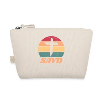 Redeemed Cross Retro Bible Christian Faith Jesus - Organic Pouch - nature - Front