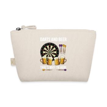 Darts and Beer – That's Why I'm Here Design - Organic Pouch - nature - Front