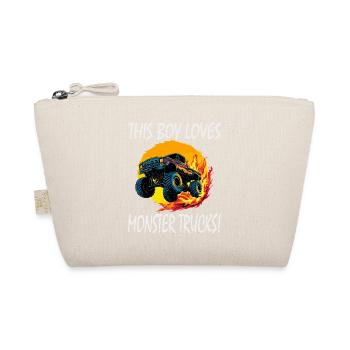 This Boy Loves Monster Trucks - Organic Pouch - nature - Front