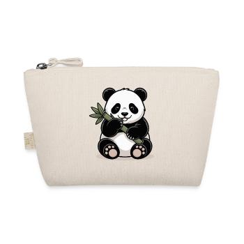 Panda with bamboo stick - Organic Pouch - nature - Front
