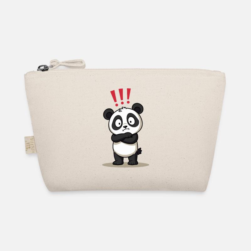 Skeptischer Panda mit Ausrufezeichen Humor Bio-Täschchen