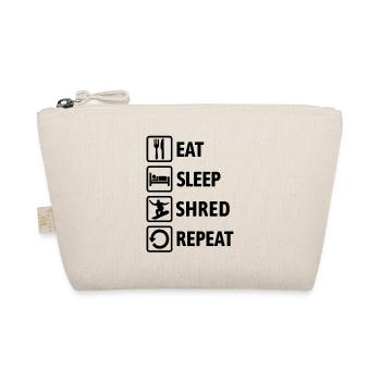 Eat Sleep Shred Repeat - Snowboarding - Organic Pouch - nature - Front