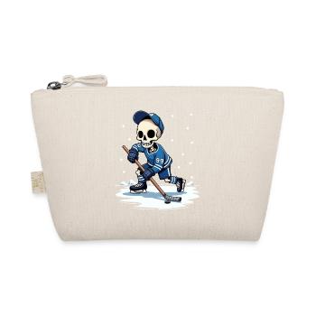 Skelett Eishockeyspieler Nummer 99 Wintersport - Organic Pouch - nature - Front