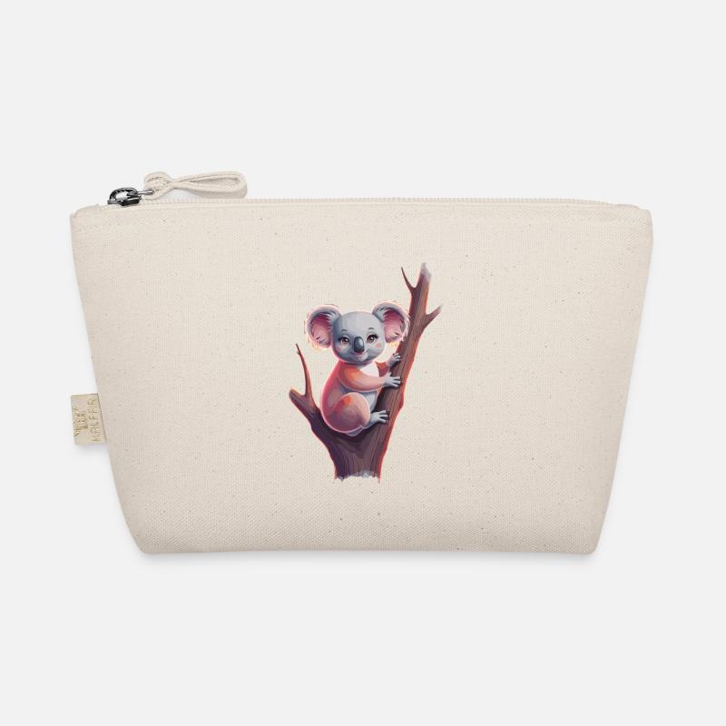 Cute koala on tree trunk for children and Organic Pouch