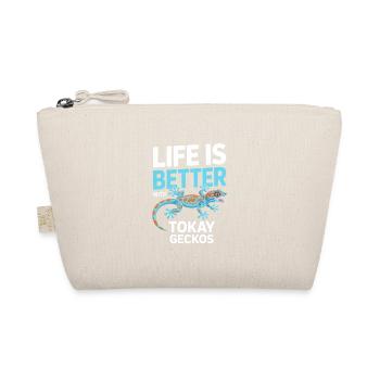 Life is Better with Tokay Geckos - Organic Pouch - nature - Front