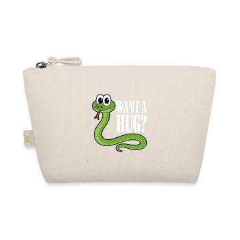 Want a Hug? Cute Snake Cartoon - Organic Pouch - nature - Front