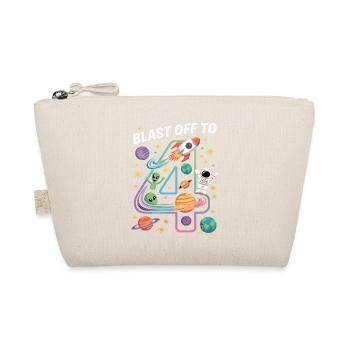 Departure into space 4th birthday children's birthday party - Organic Pouch - nature - Front