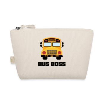 Yellow School Bus Driver Lover Kid Retro Badge - Organic Pouch - nature - Front